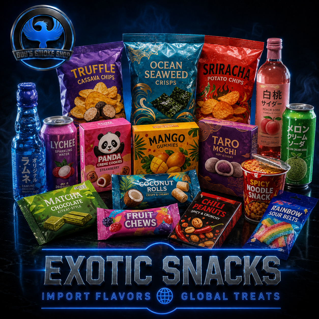 Exotic Snacks at Bob's Smoke Shop