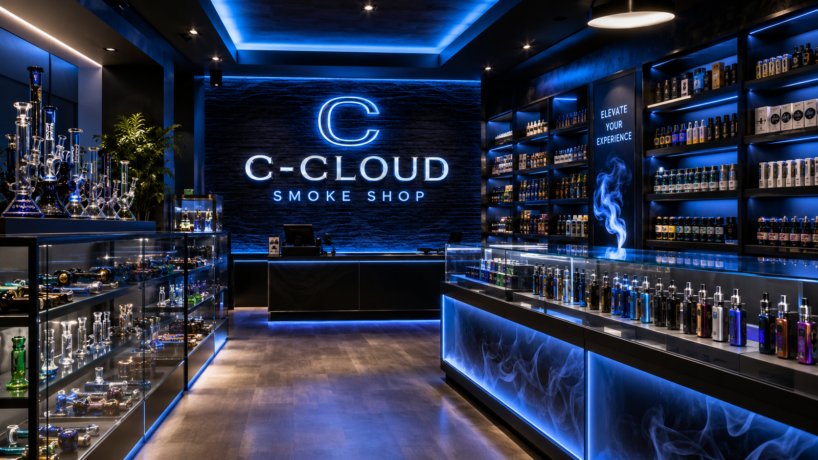 C-CLOUD glass and vape counter website