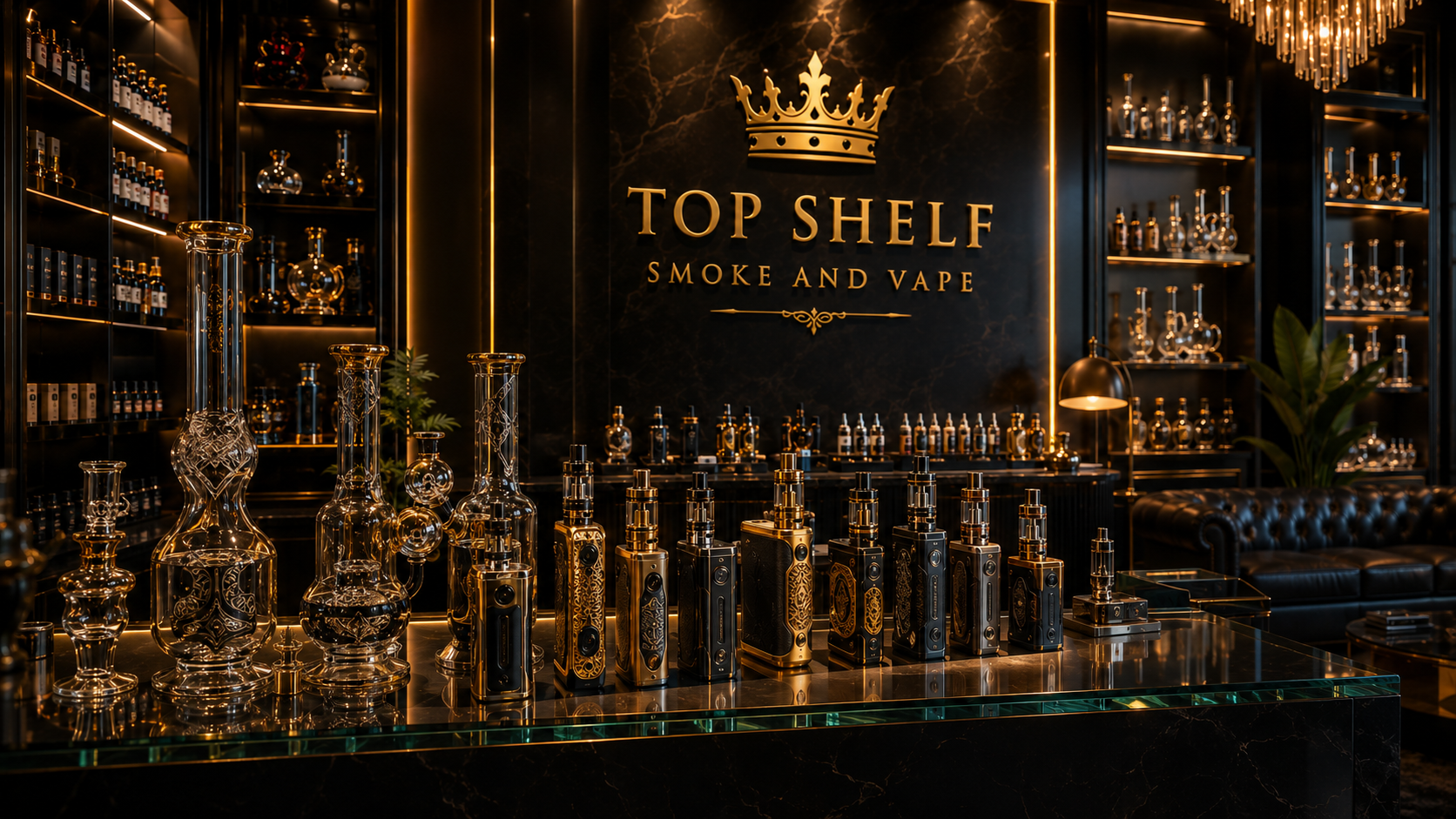 Top Shelf premium smoke and vape showroom website