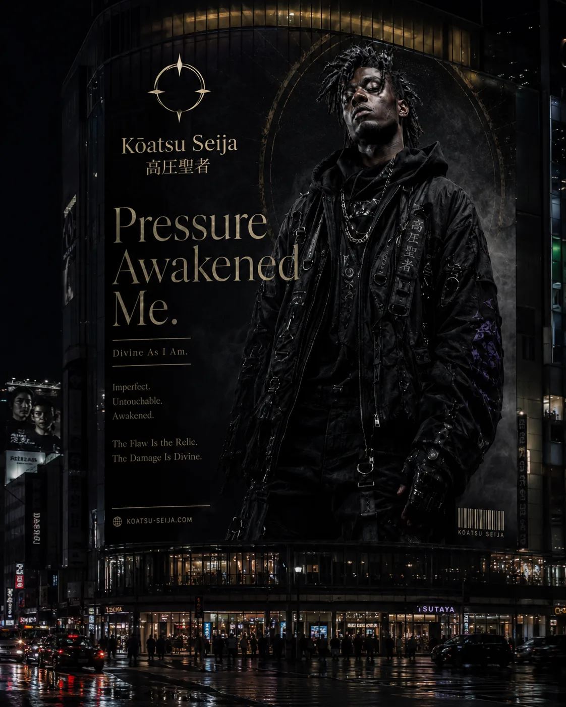 Kōatsu Seija Urban Billboard at Night with Portrait visual