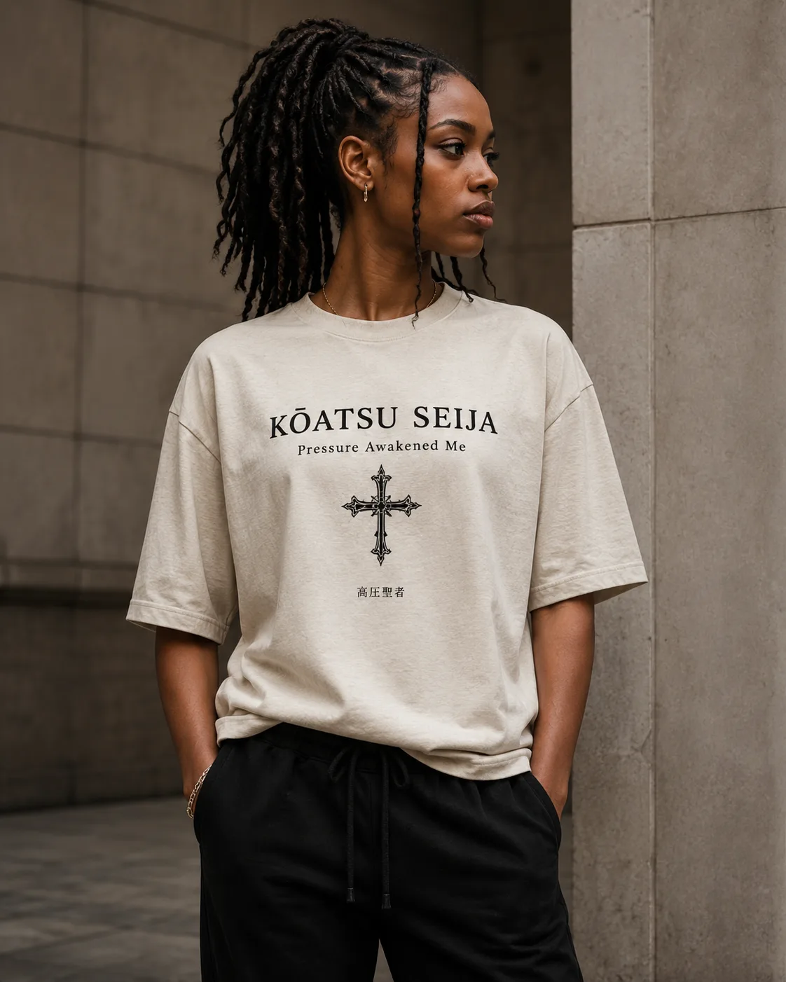 Kōatsu Seija Minimalist Urban Fashion with Bold Graphics visual