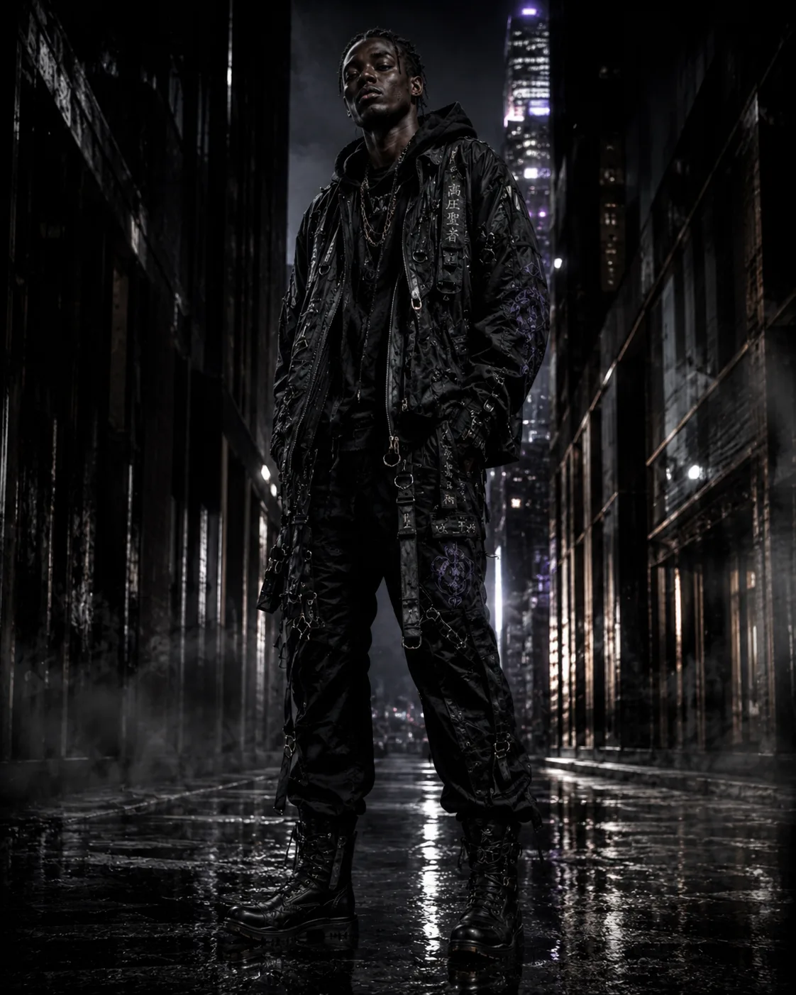 Kōatsu Seija Cyberpunk Warrior in Urban Alley visual
