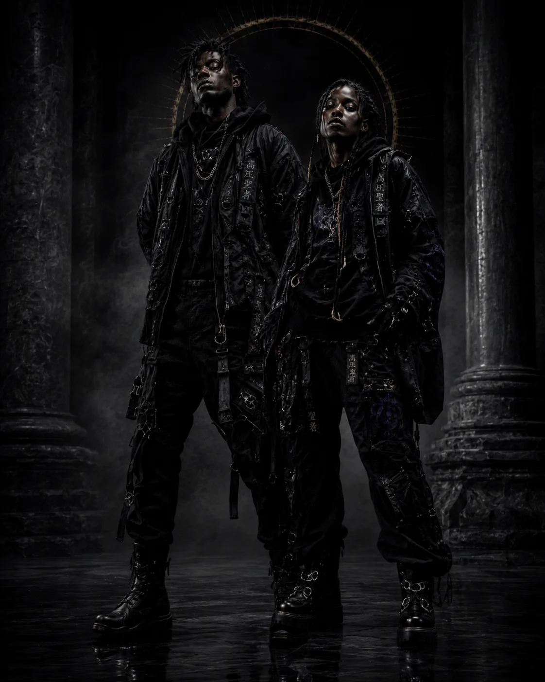 Kōatsu Seija Gothic Techwear Duo in Misty Space visual