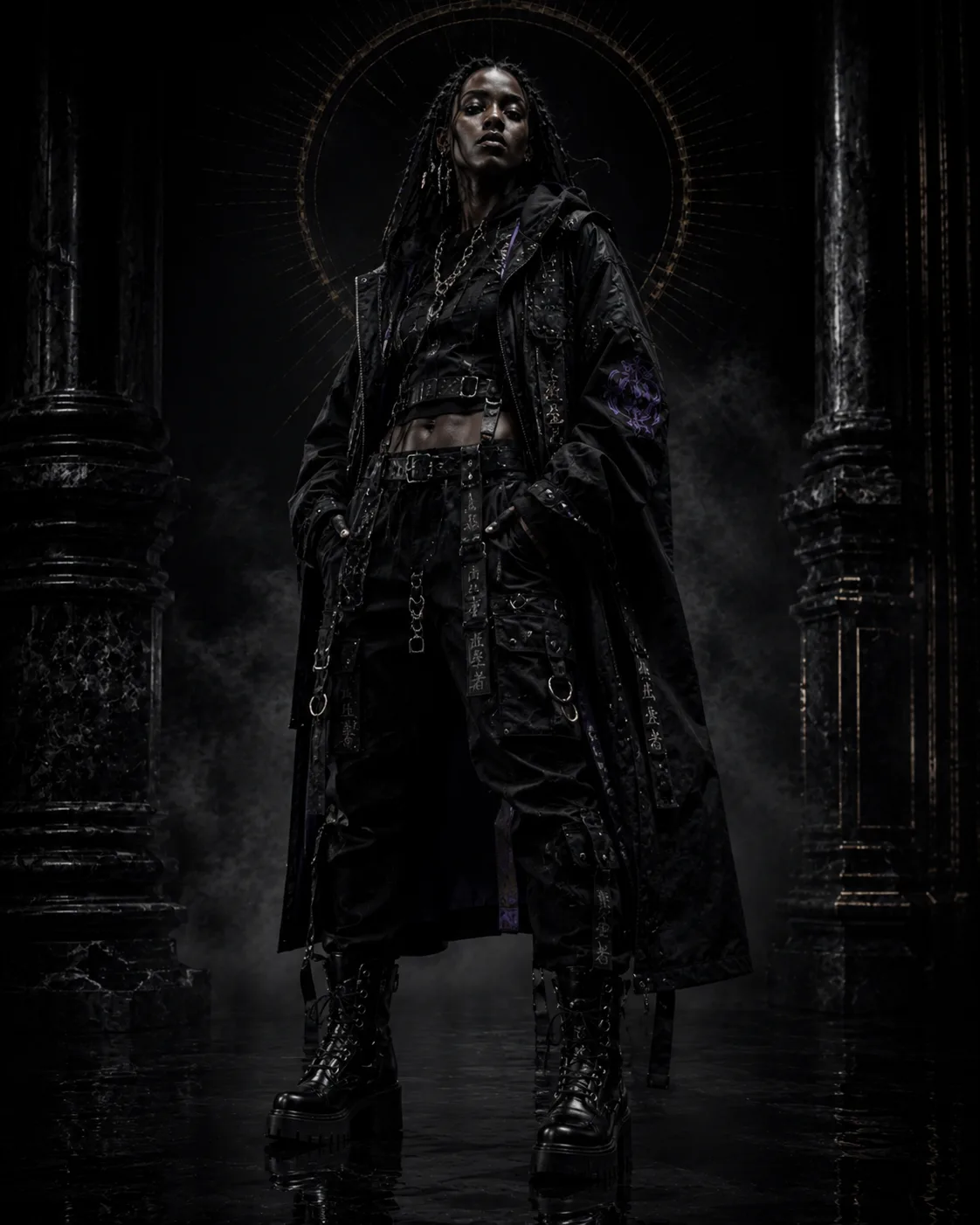 Kōatsu Seija Gothic Techwear in Radiant Halo Light visual