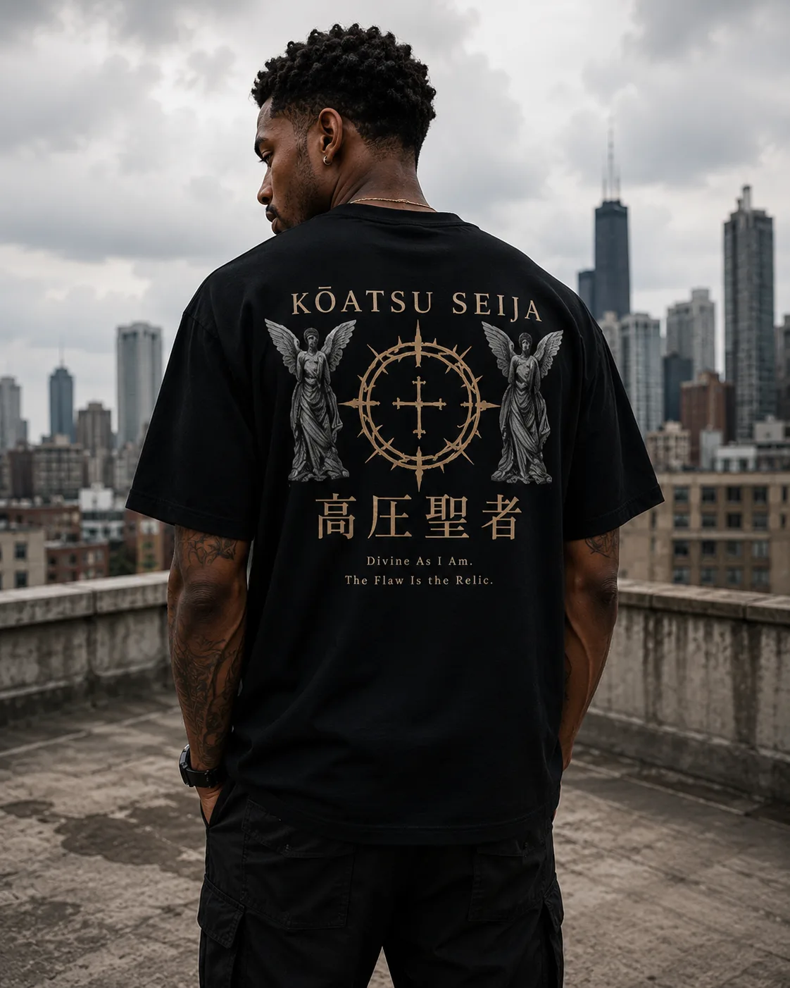 Kōatsu Seija Urban Rooftop with Gothic Streetwear Style visual