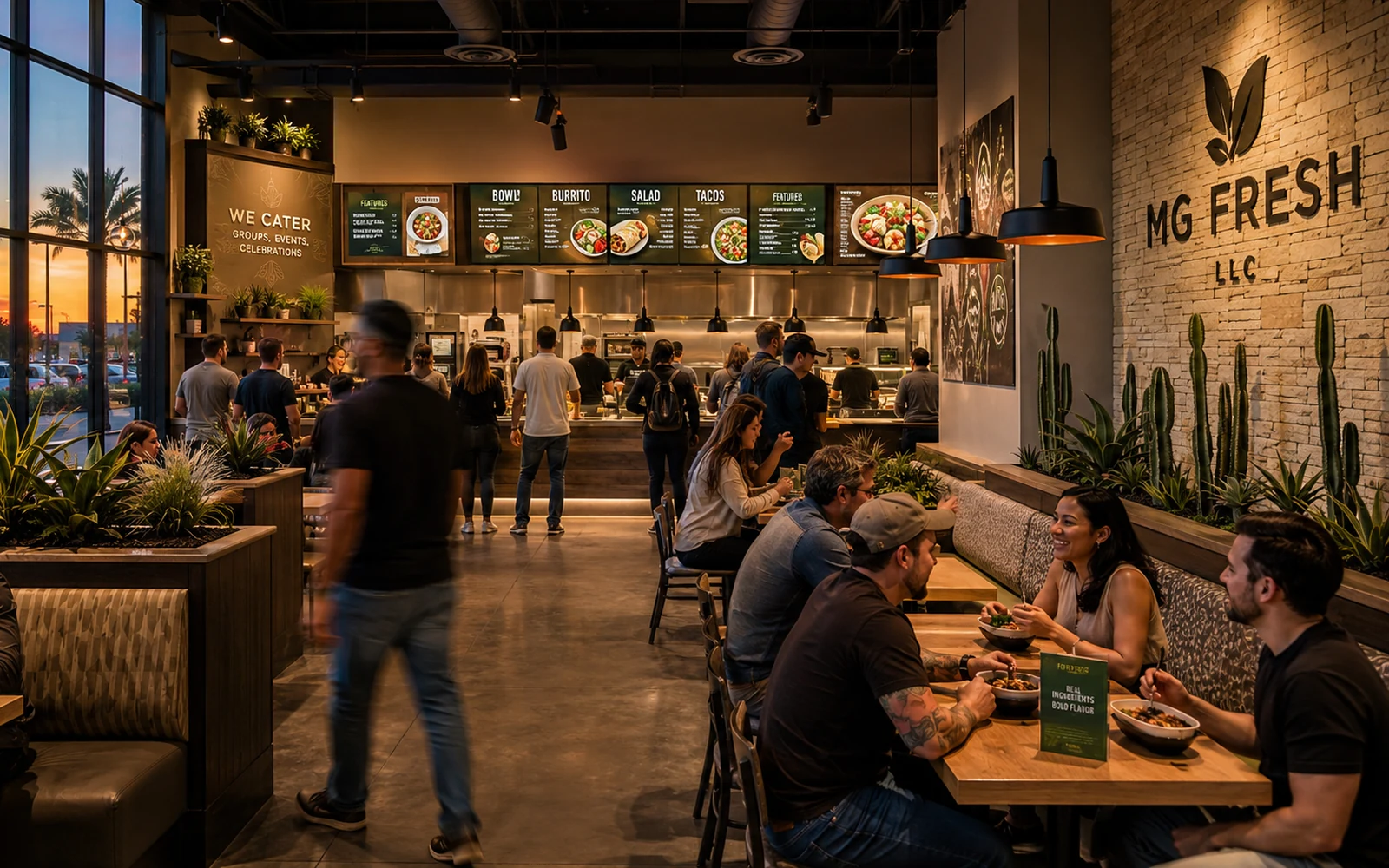 MG Fresh restaurant dining room concept